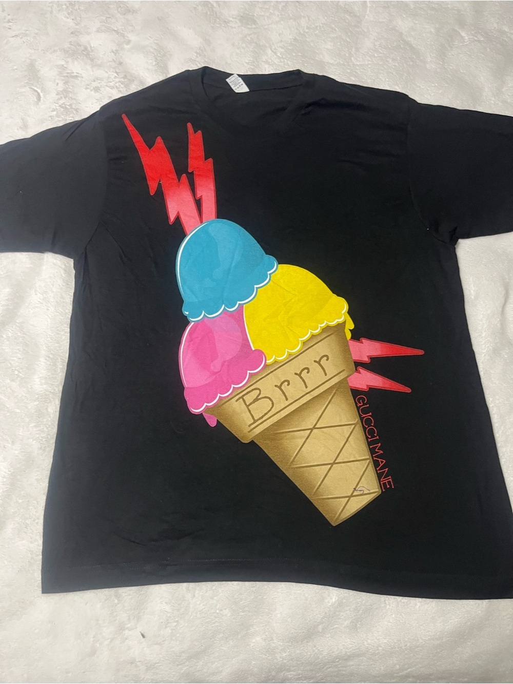 Tultex Black Tee with Colorful Ice Cream Graphic